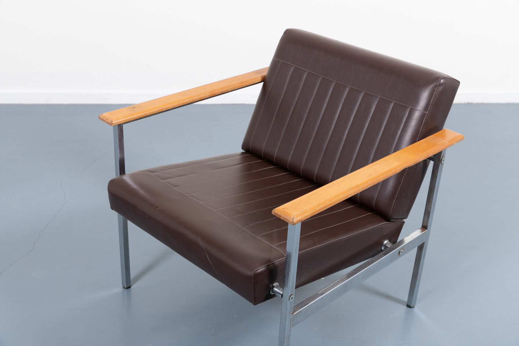 Pair of 1960s architectural armchairs