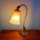 Lampe de bureau art déco en bronze et tulipe signée Schneider, années 1920