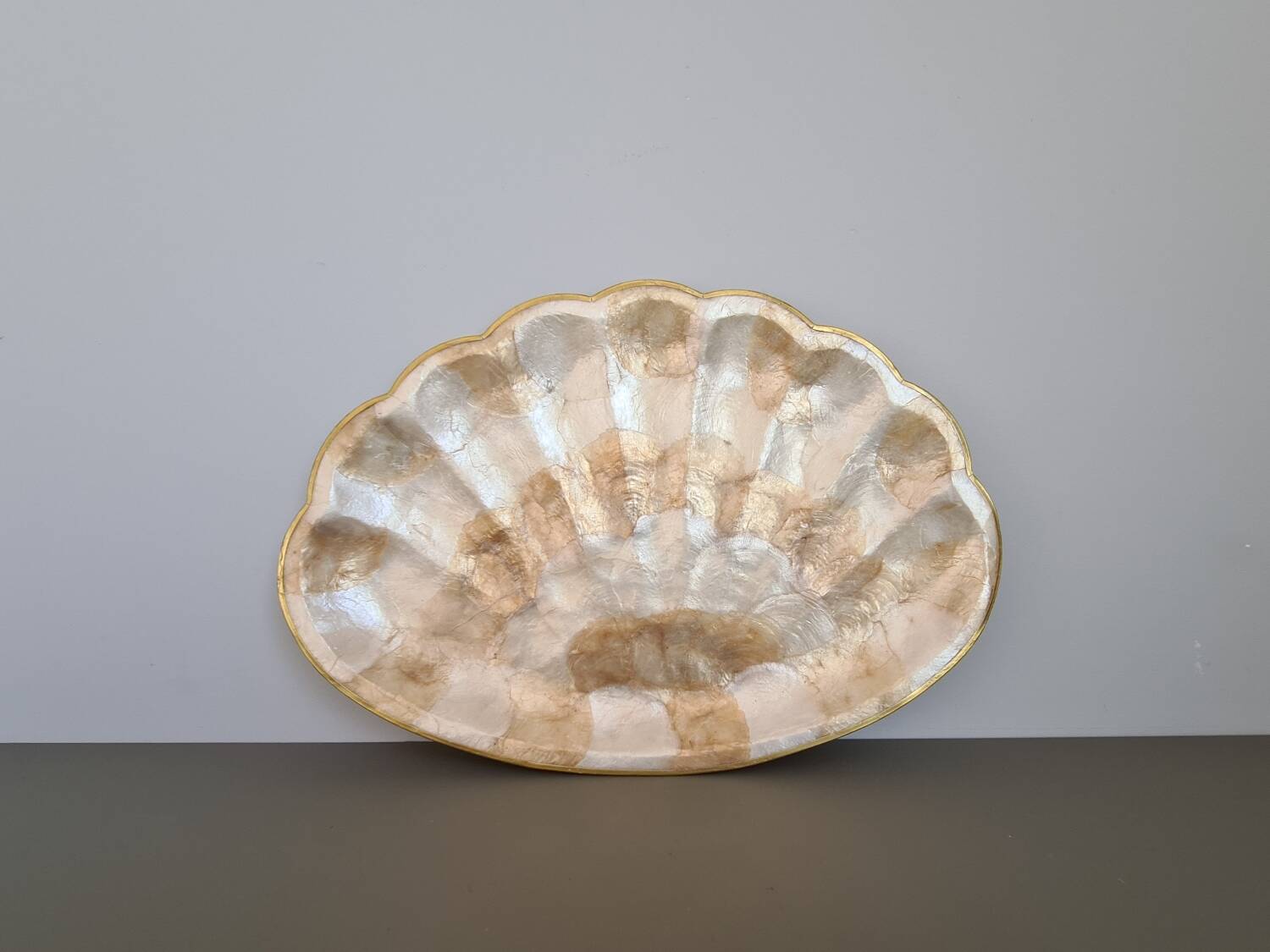 Vintage mother-of-pearl and gold trinket dish – decorative bowl