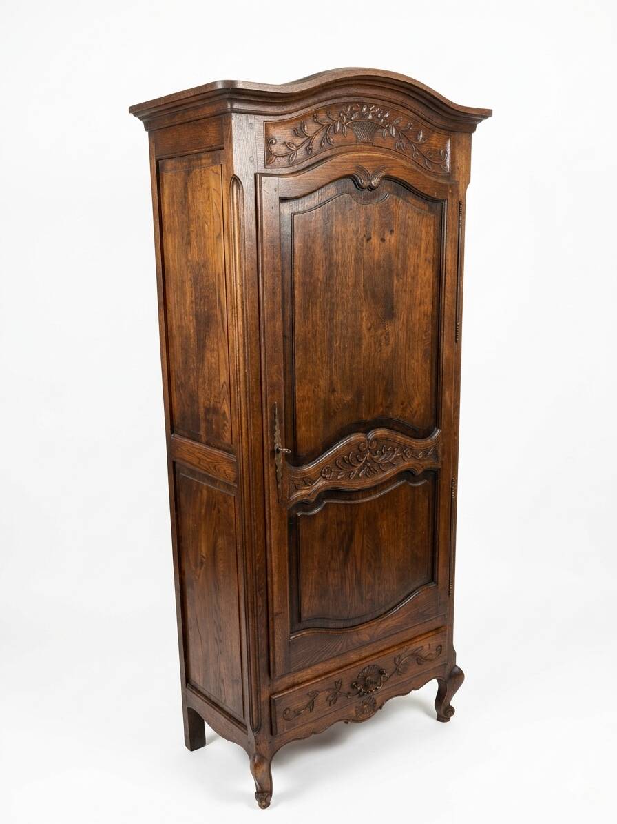 Louis XV style bonnetière in solid oak