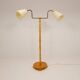 Mid-century organic floor lamp in birch and brass, Sweden, 1950s