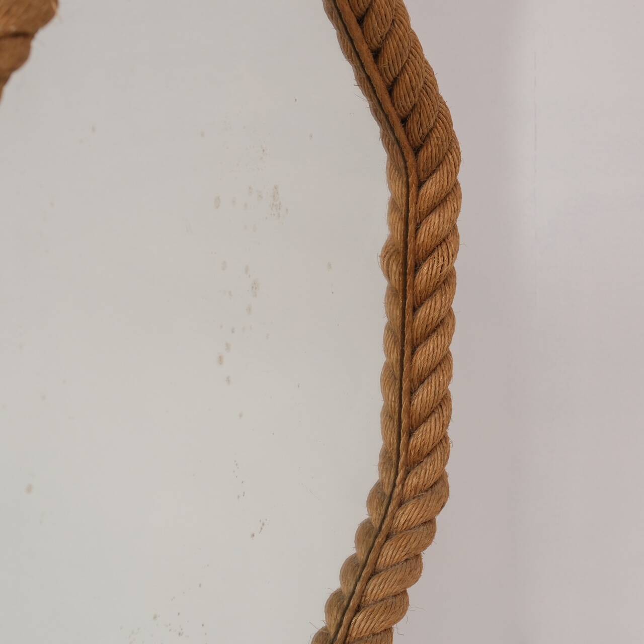 Miroir français des années 50 Audoux-Minet en corde