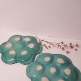 Duo of oyster plates Signed Marcel Guillot France