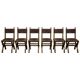 Suite de six chaises de style Renaissance en chêne et cuir