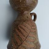 Bougeoir en grés à decor de fougère  Alain Blanchard