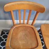 Chairs and stool stamped Luterma varnished wood