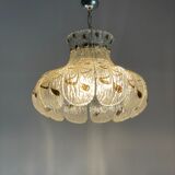 Venetian chandelier in colorless and brown murano glass circa 1970