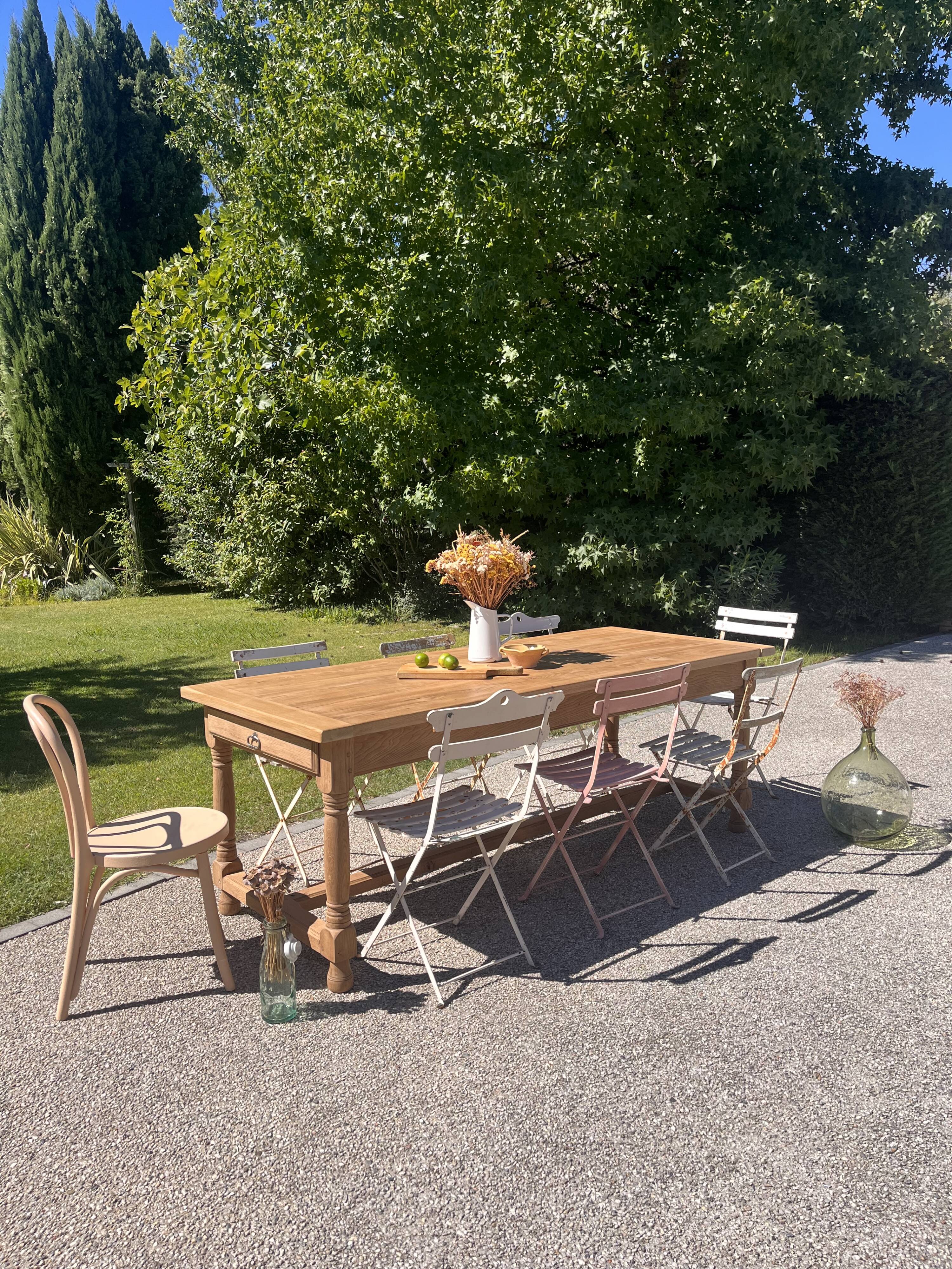 Grande table de ferme en chêne massif