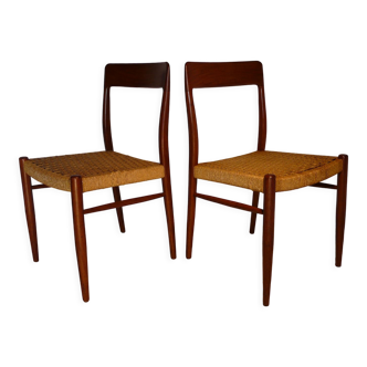 Pair of scandinavian chairs niels o moller