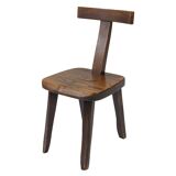 Set of 5 vintage solid elm chairs by Aranjou, 1980s