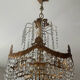 Cascade chandelier in bronze and crystal pendants