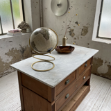 Globe earth 90s, brass spiral base
