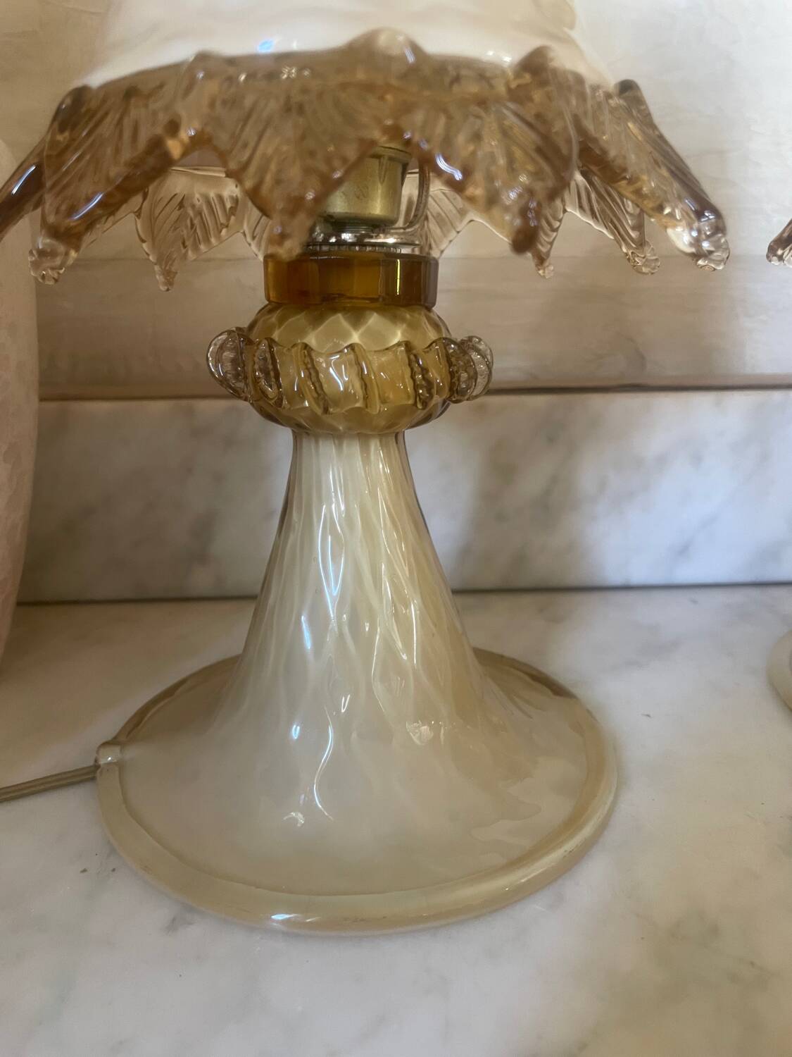 Paire de lampes de chevet en verre de Murano