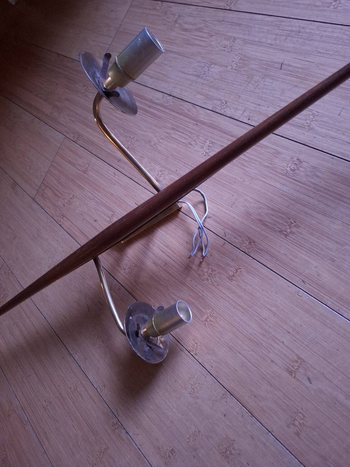 60's teak wall light from Maison Lunel