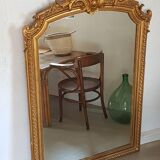 Former mirror gilded with pediment - 153 x 101 - Style Napoleon III