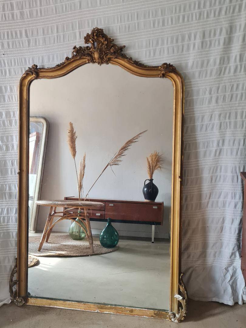 Antique gilded mirror 150 x 90 with moldings