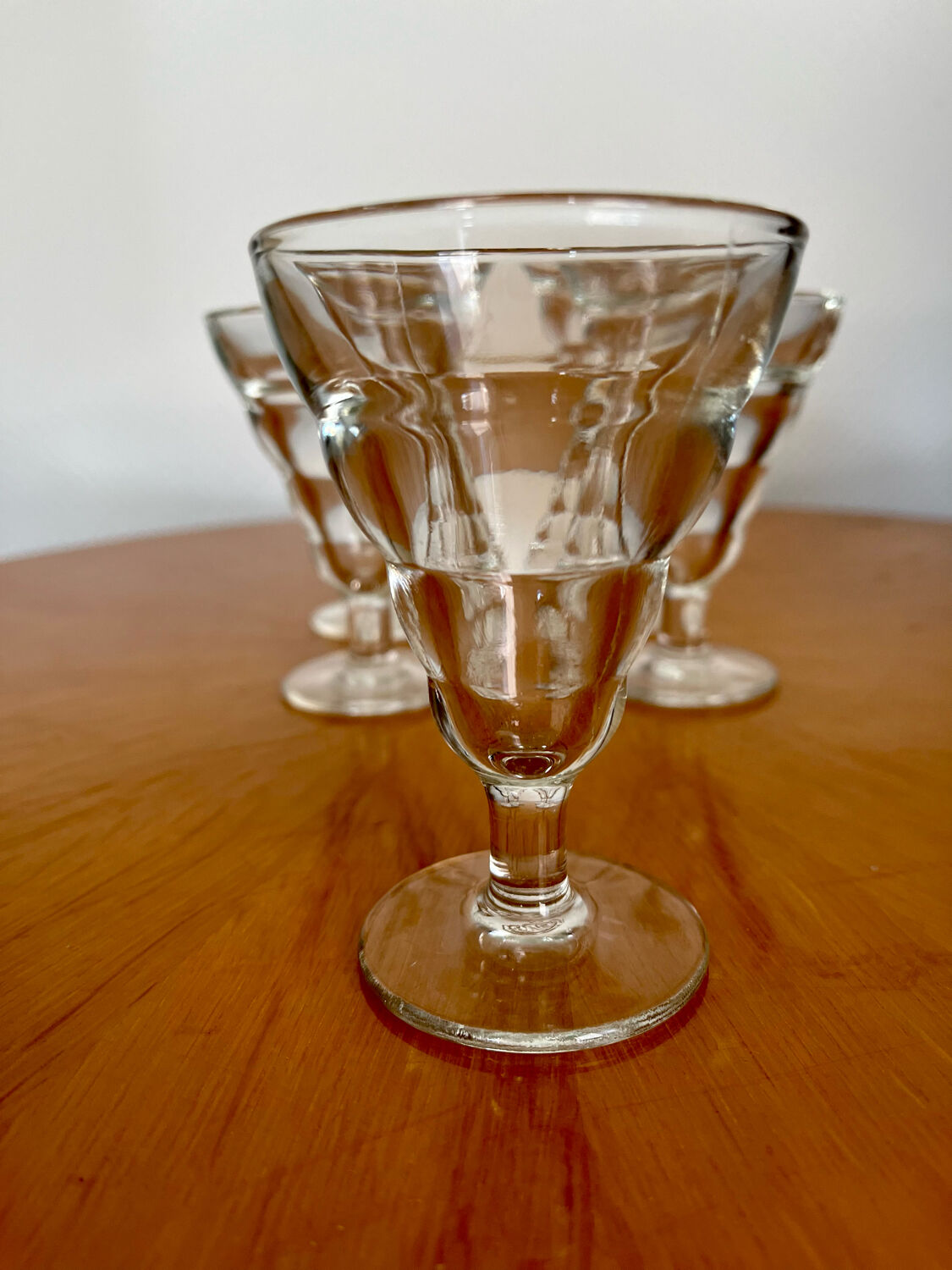 Verres à pieds à bistrot Duralex vintage