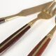 Vintage cutlery service in bronze and violet wood, Thailand, 20th century.