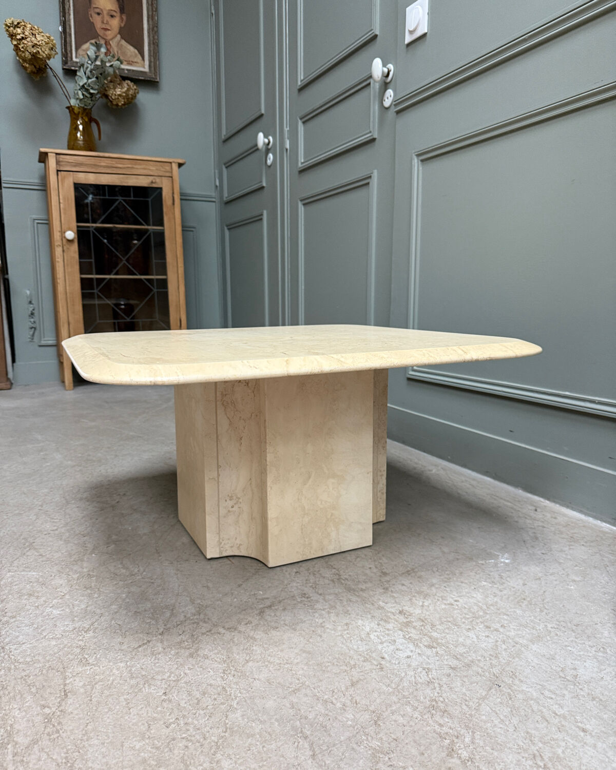 Table basse en travertin vintage