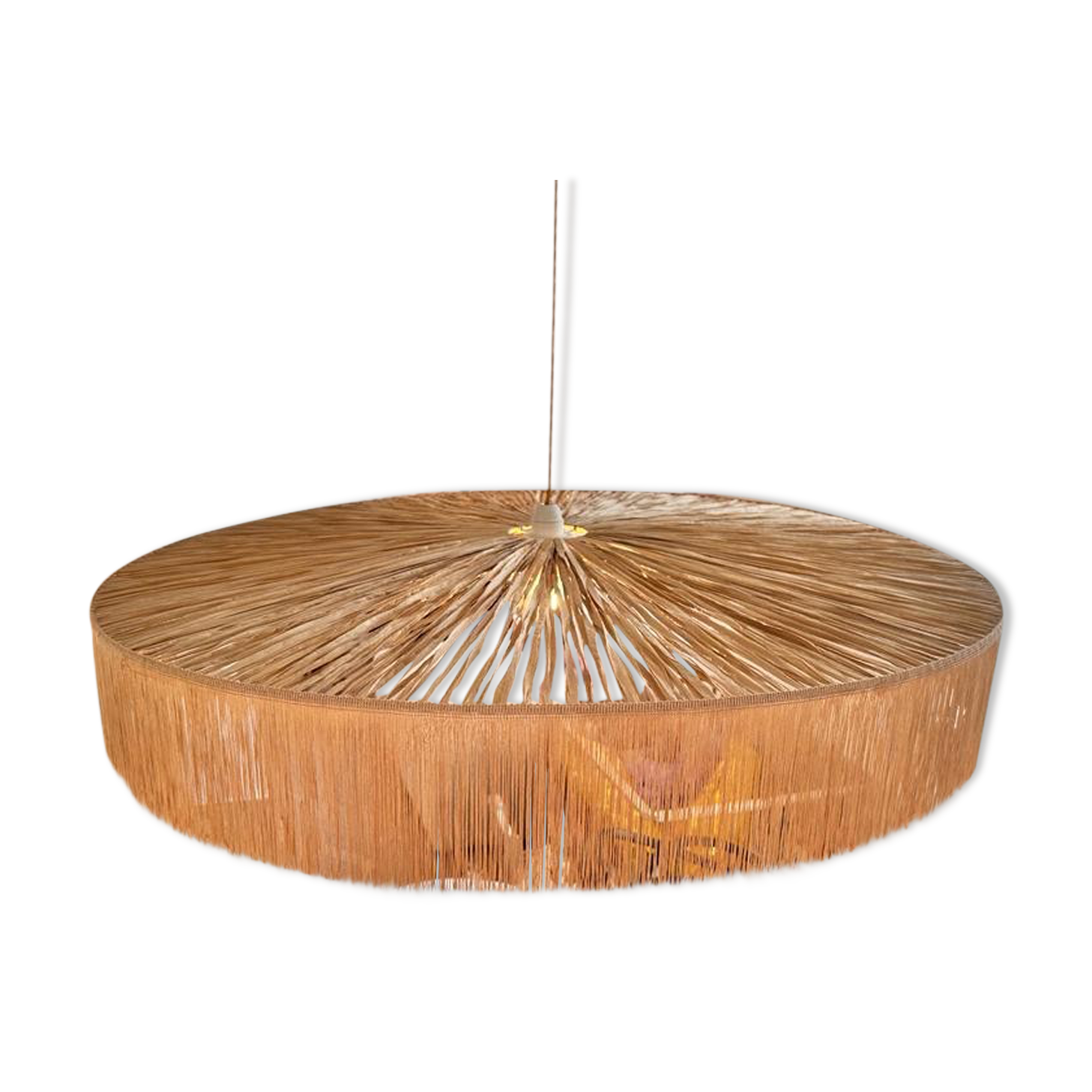 Pendant lamp Raphia Parasol with fringes