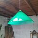 Pendant light green opaline cone