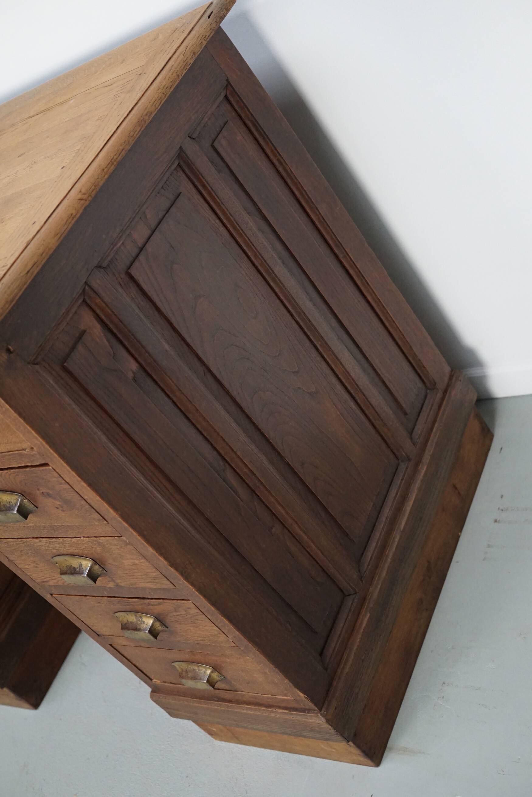 French oak shop counter / desk or kitchen island, 1950s