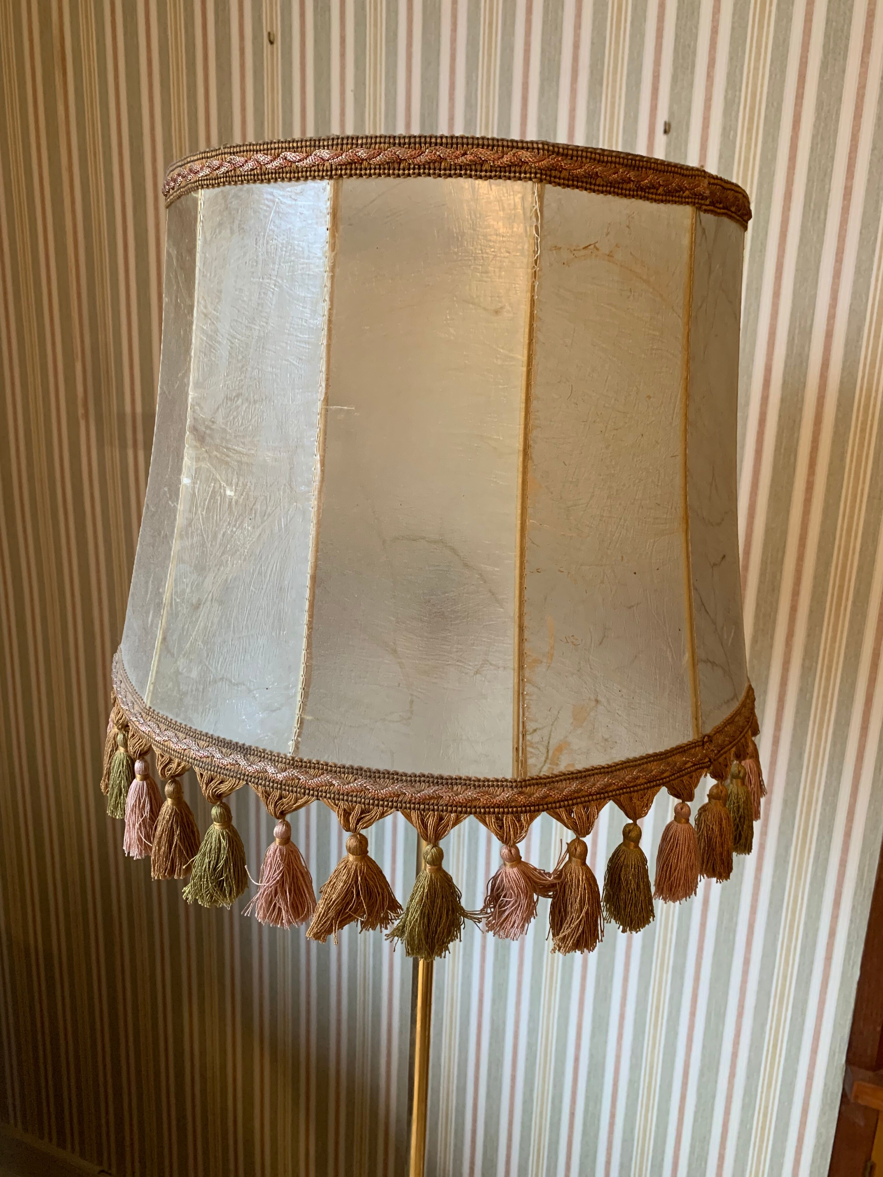 Tripod floor lamp brass