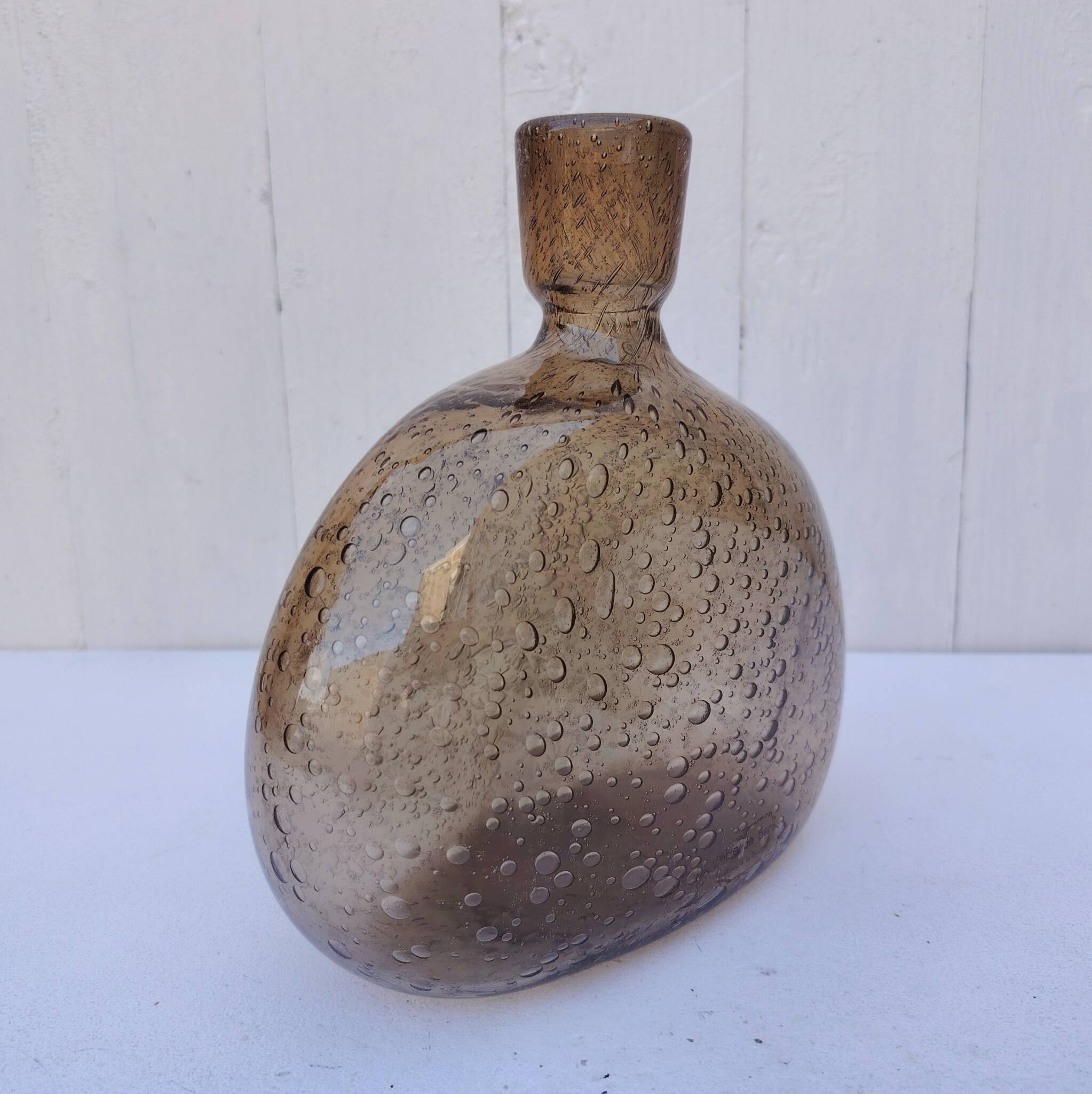 Bubbled glass bottle, Bendor glassware.