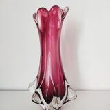 Vase Murano splash pink glass