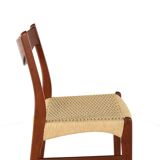 Set of 4 Arne Wahl Iversen for Glyngore papercord chairs 'Naerem'