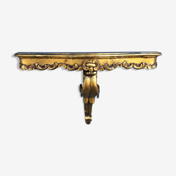 Wooden and gilded stucco wall console circa 1950