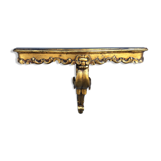 Wooden and gilded stucco wall console circa 1950