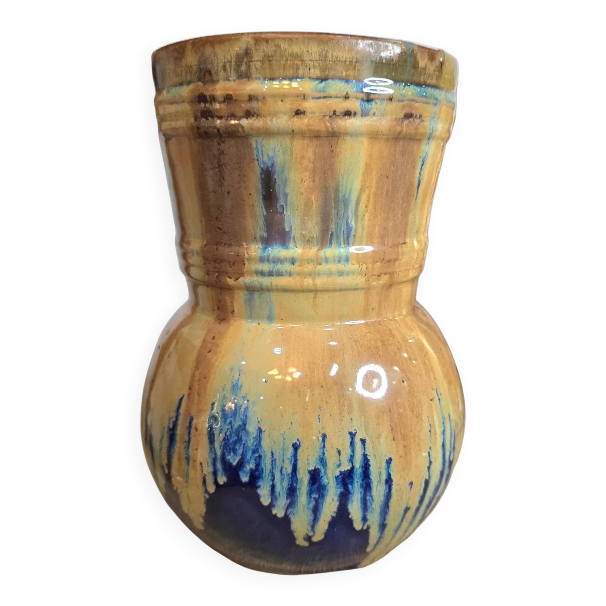 Vintage glazed stoneware vase