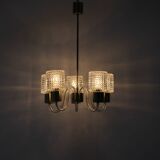 Art Deco All Glass Chandelier by Kamenicky Senov, 1960's, Czechoslovakia