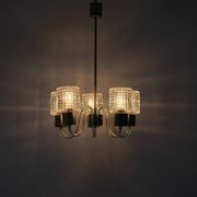 Art Deco All Glass Chandelier by Kamenicky Senov, 1960's, Czechoslovakia