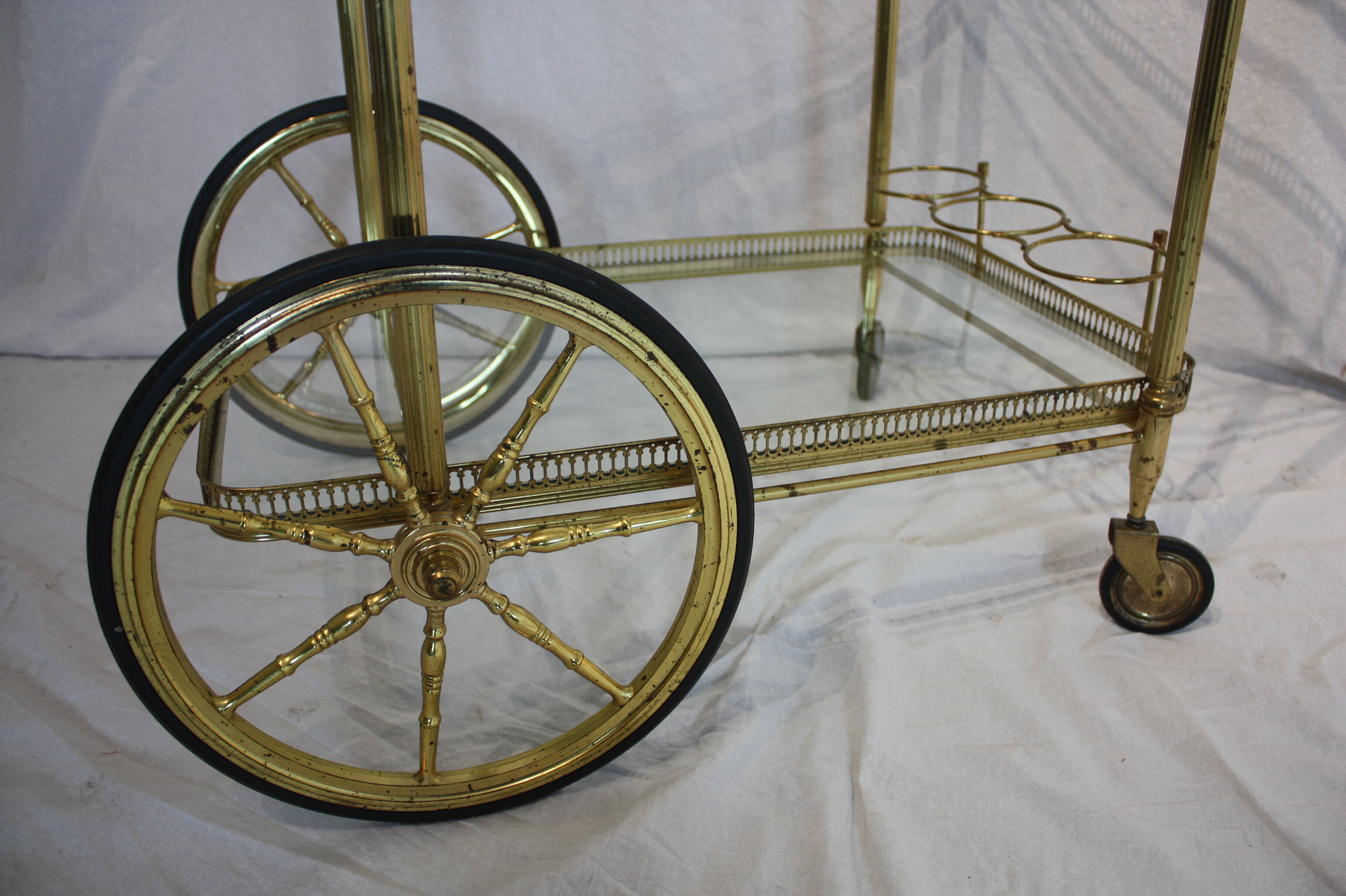 Desserte roulante vintage laiton 1950