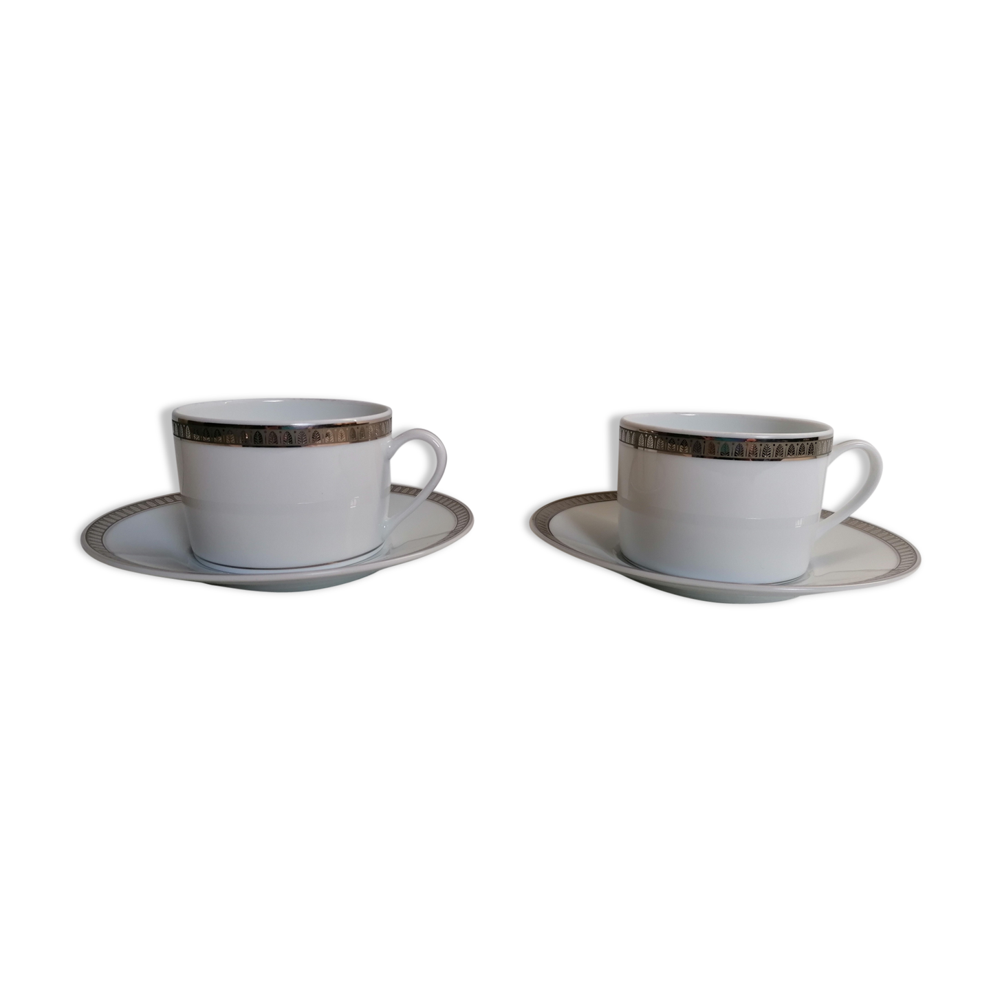 Two teacups and saucers Christofle Malmaison