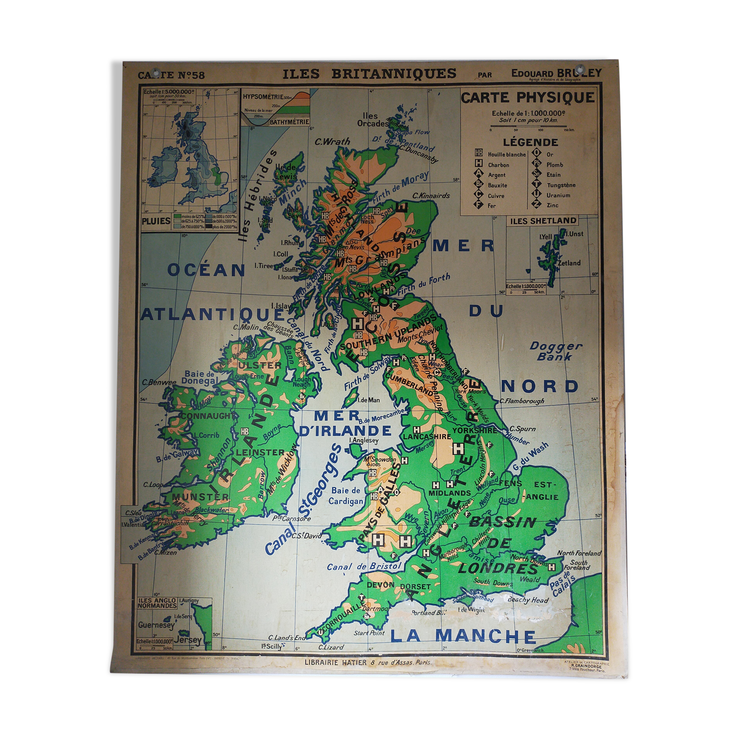 Carte des îles britanniques Selency