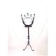 Floor candelabra in wrought iron and turned wood