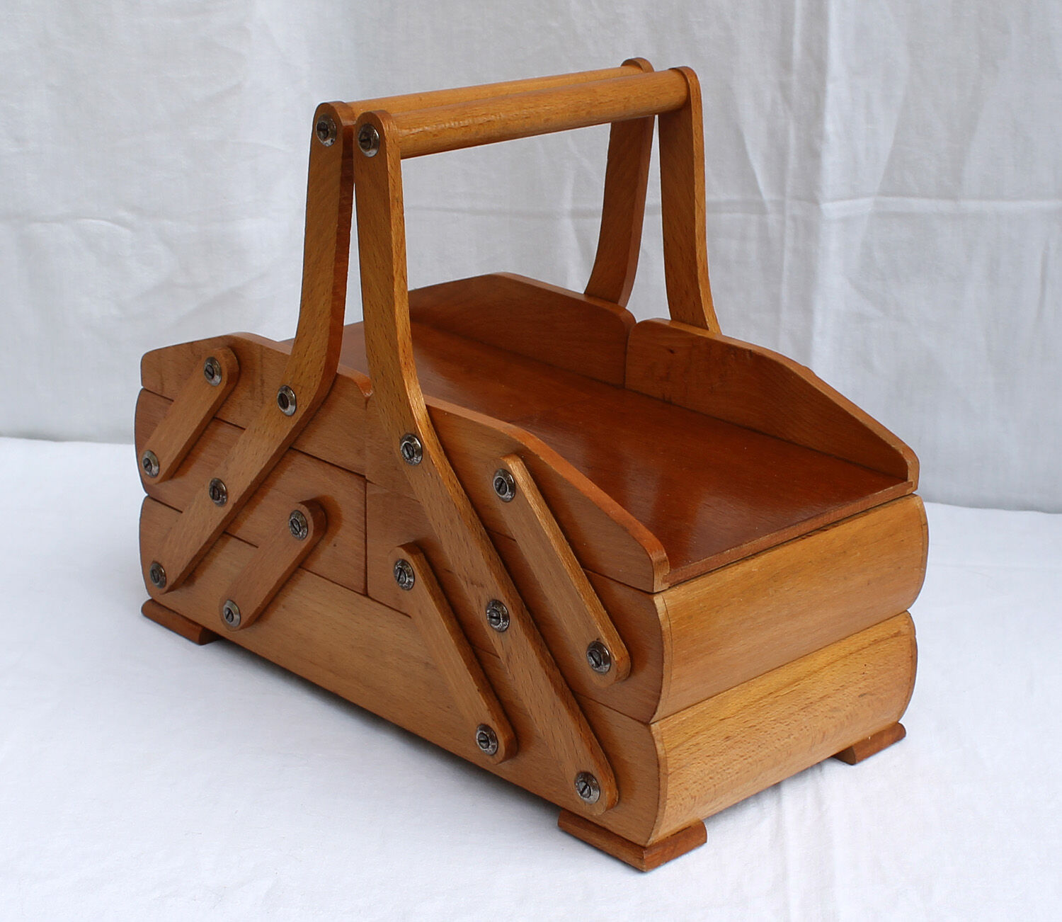 Blond wood sewing case