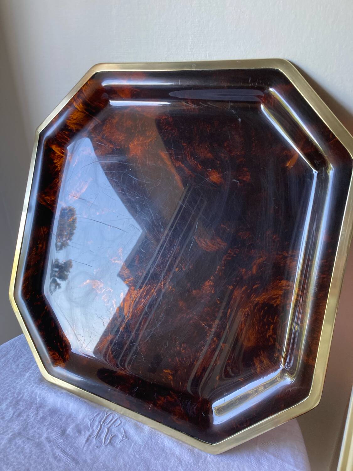 Large vintage lucite tray from the Dior Home collection