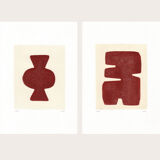 Duo of paints - Clio and Maori - dark terracotta - signed Eawy