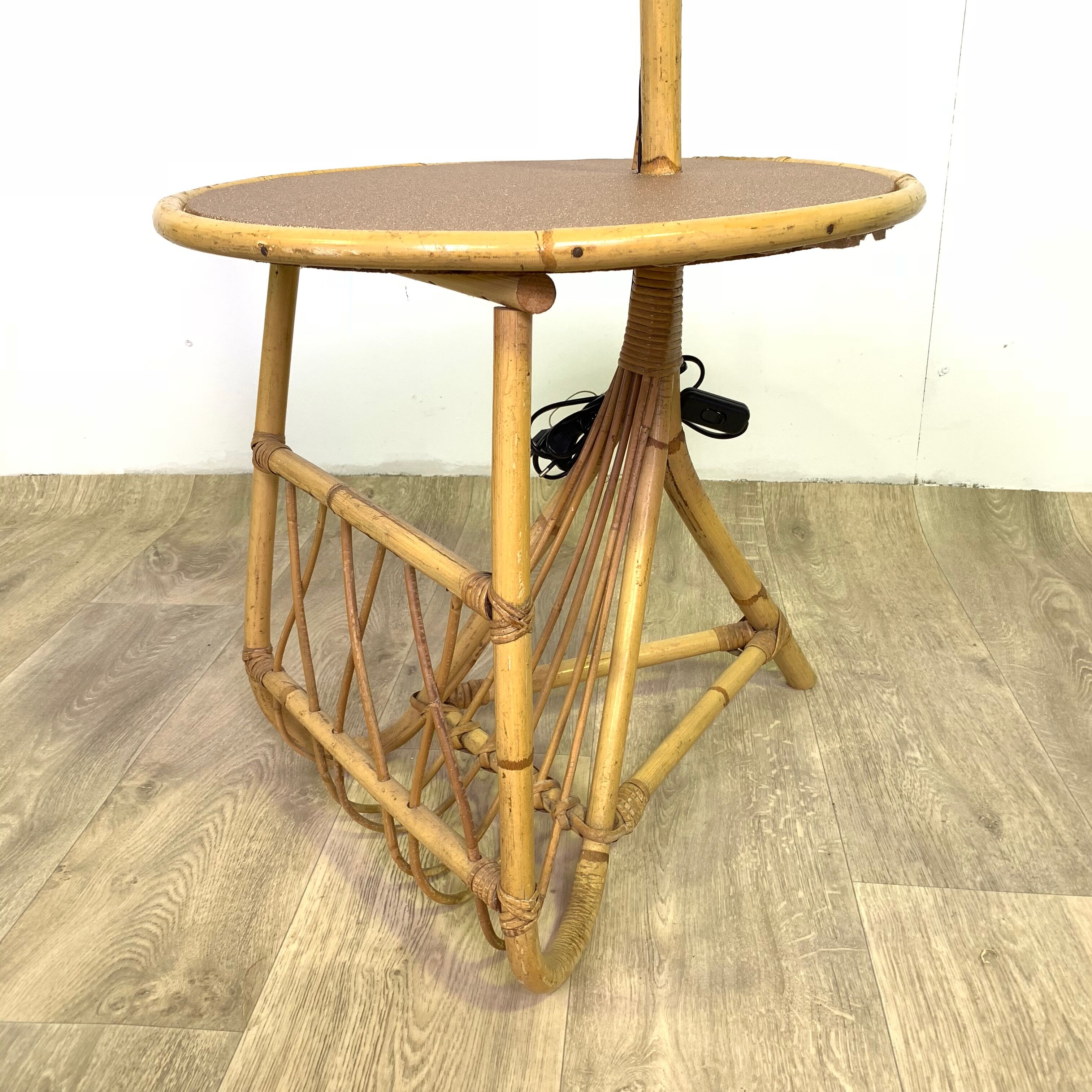 Floor lamp shelf and door magazine rattan