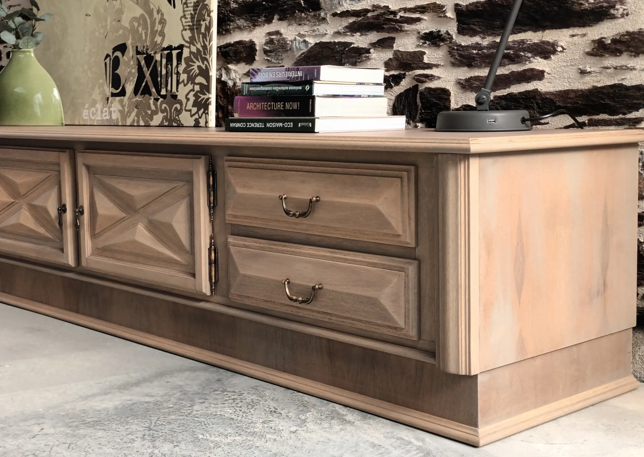Large sideboard, TV stand, bench.