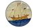 Assiette artisanale Keros bateau Lloret Espagne XXème