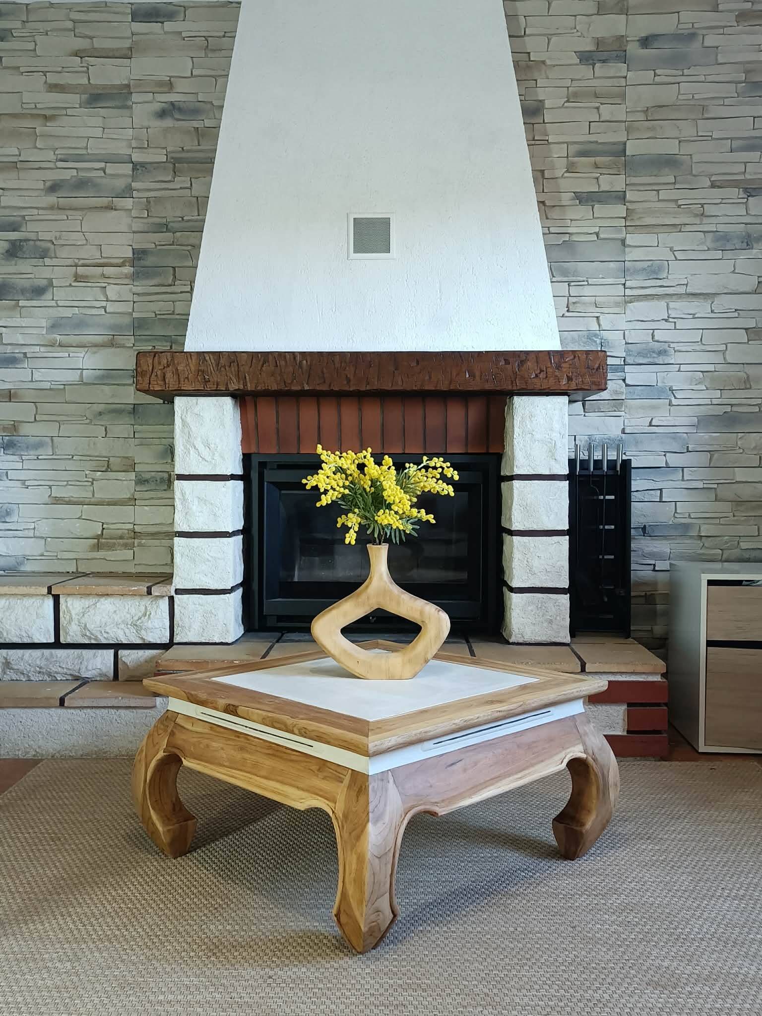 Opium style coffee table in solid wood