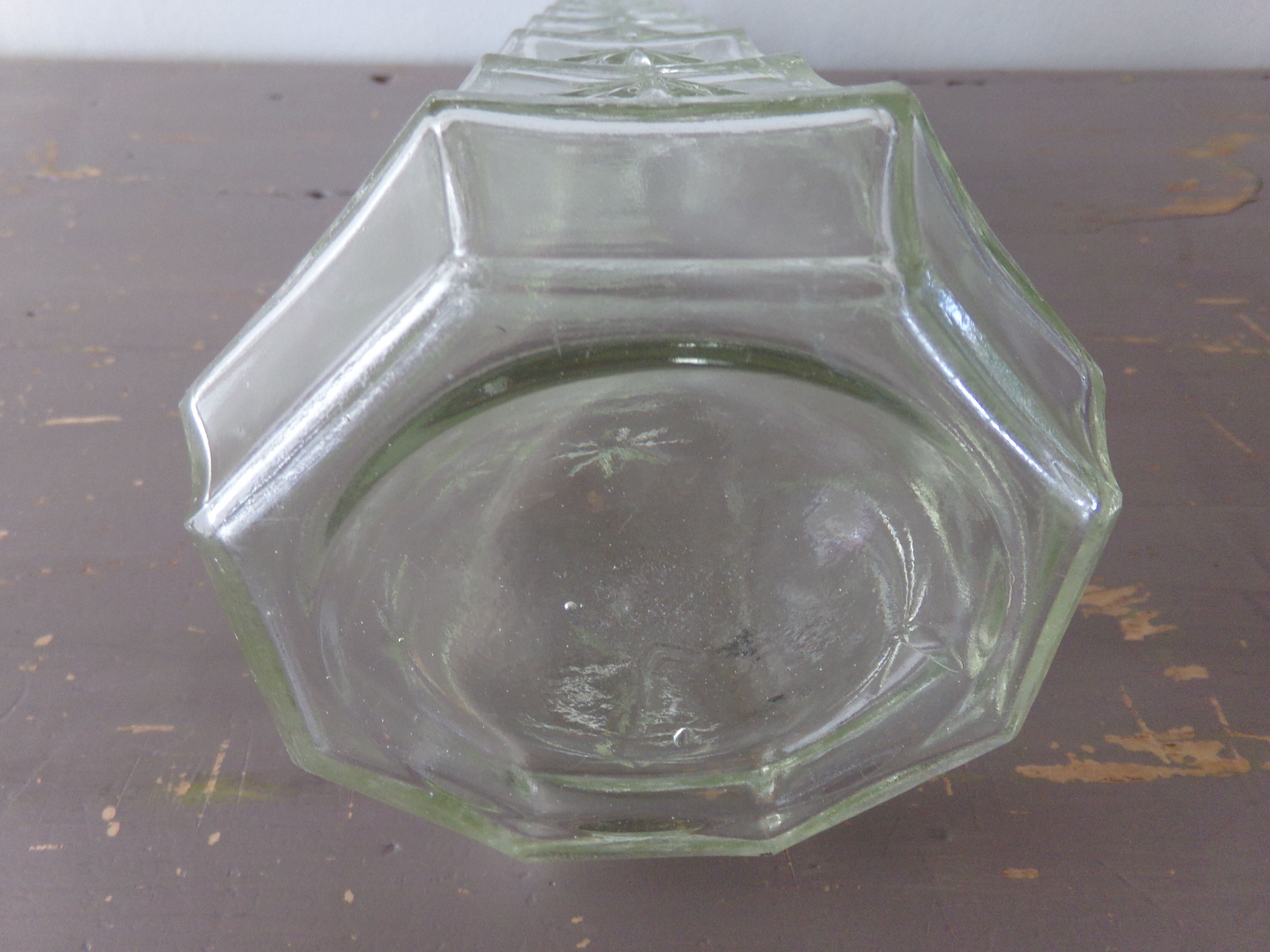 Chiseled glass bottle