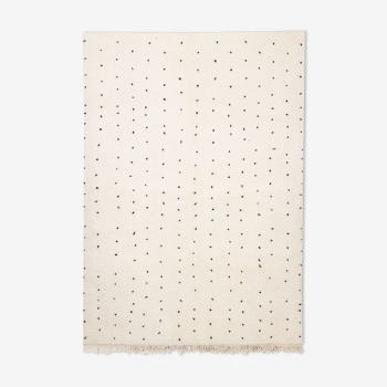 Carpet berbere beni ourain ecru with black dots 220 x 175 cm