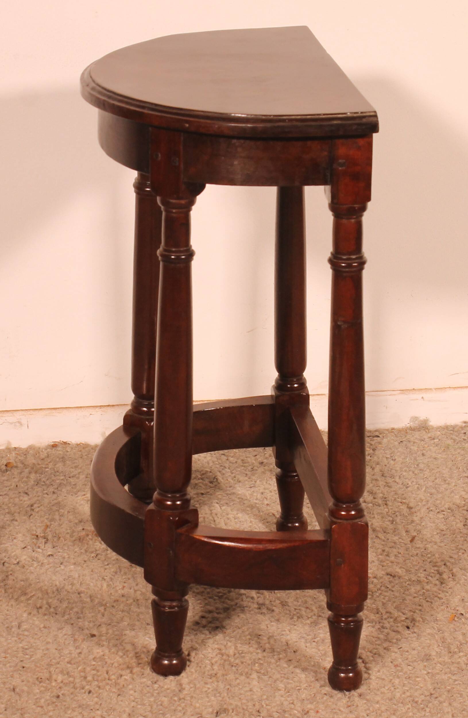 walnut side table in high period style