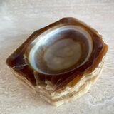 Brutalist vintage onyx marble ashtray